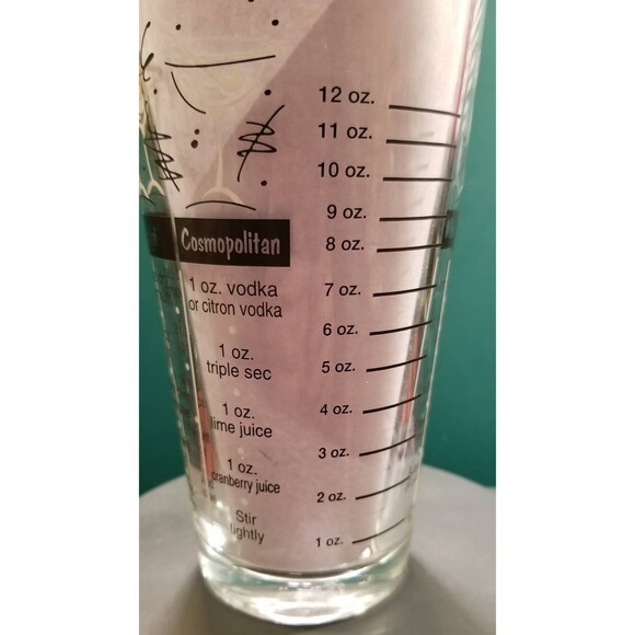 Classic Drink Recipe Cocktail Mixing Glass Vintage Retro Barware 18oz - Picture 9 of 9